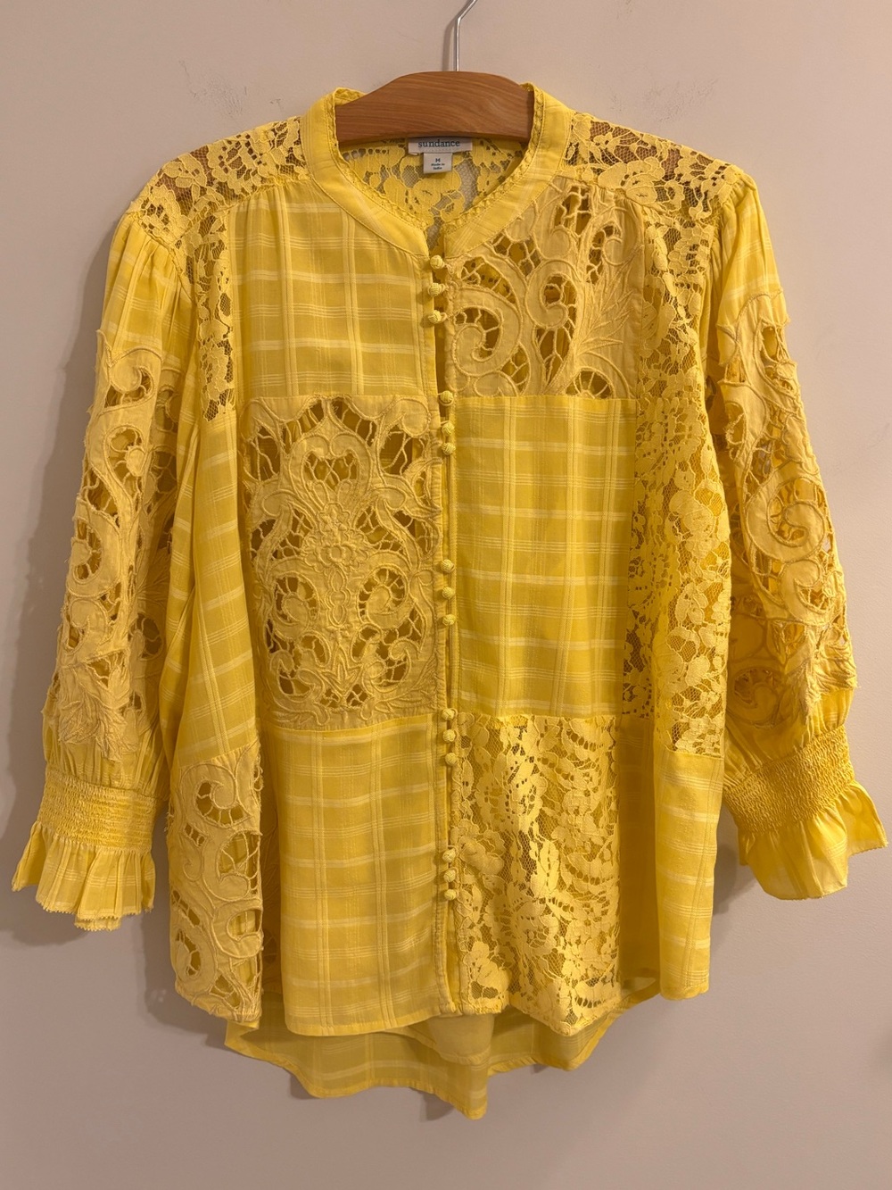 Sundance Yellow Garbo Lace Blouse with Cami